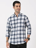 Blue Gradient Chequered Shirt