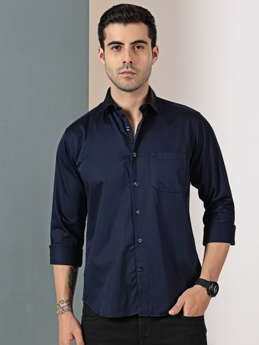 Navy Blue Classic Solid Shirt