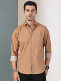 Camel Brown Solid Shirt