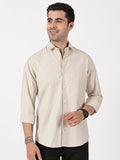 Beige Classic Solid Shirt