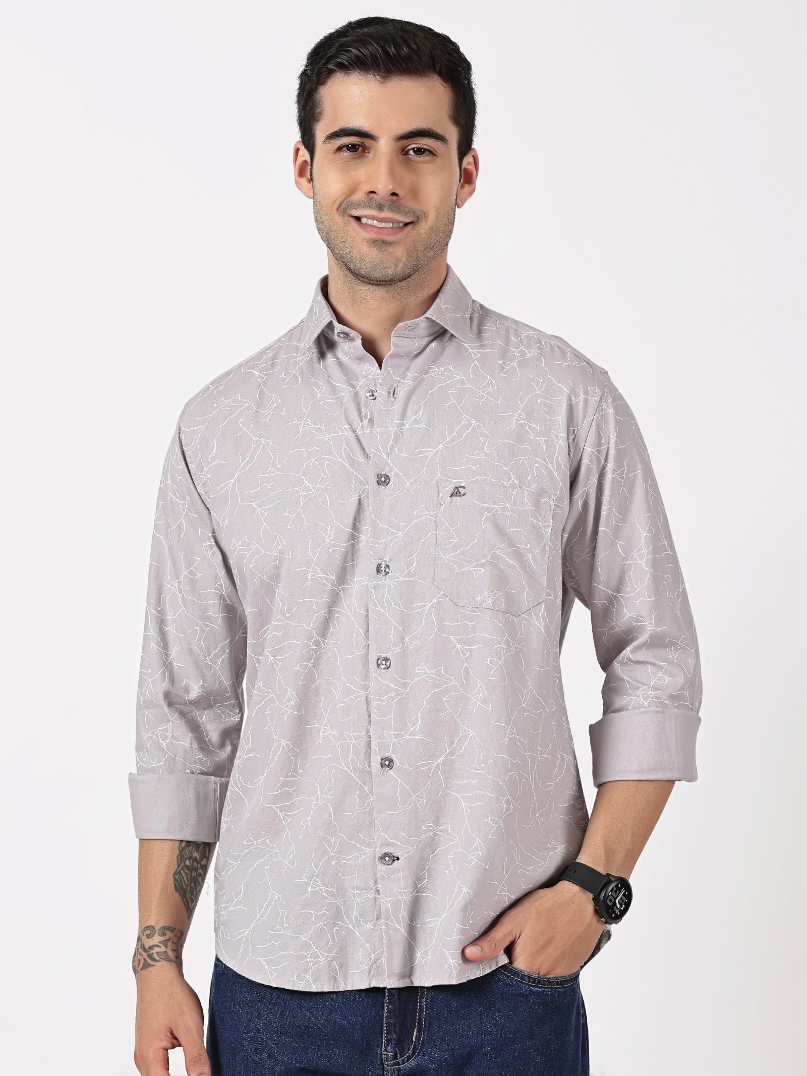 Lavender Abstract Printed Shirt