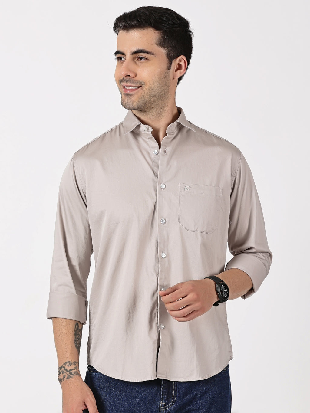 Ash Grey Solid Shirt
