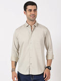 Beige Textured Solid Shirt