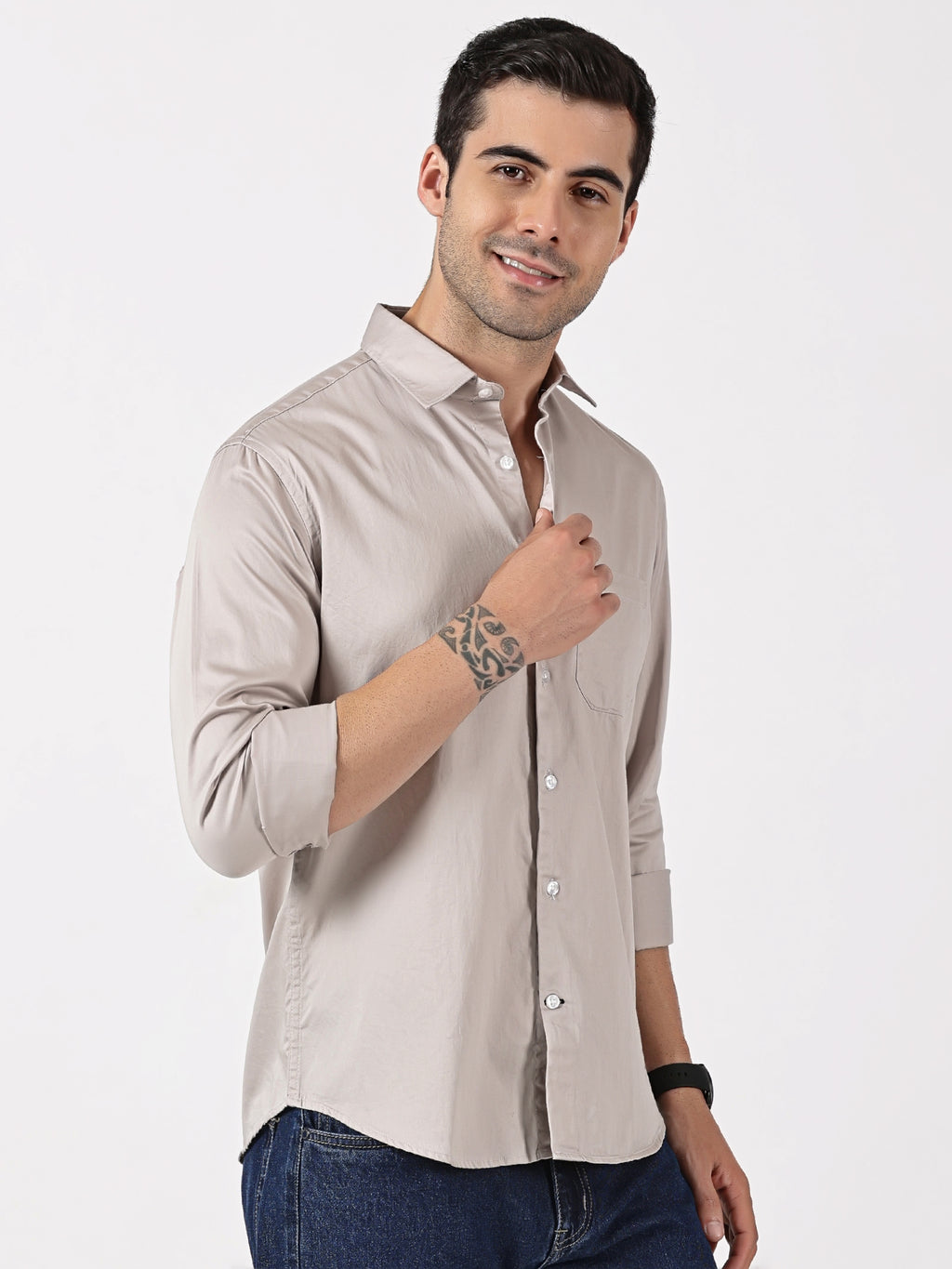 Ash Grey Solid Shirt