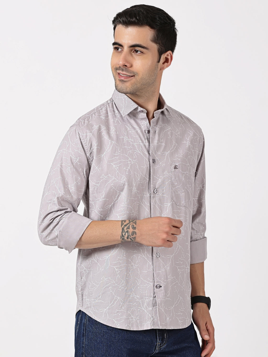 Lavender Abstract Printed Shirt