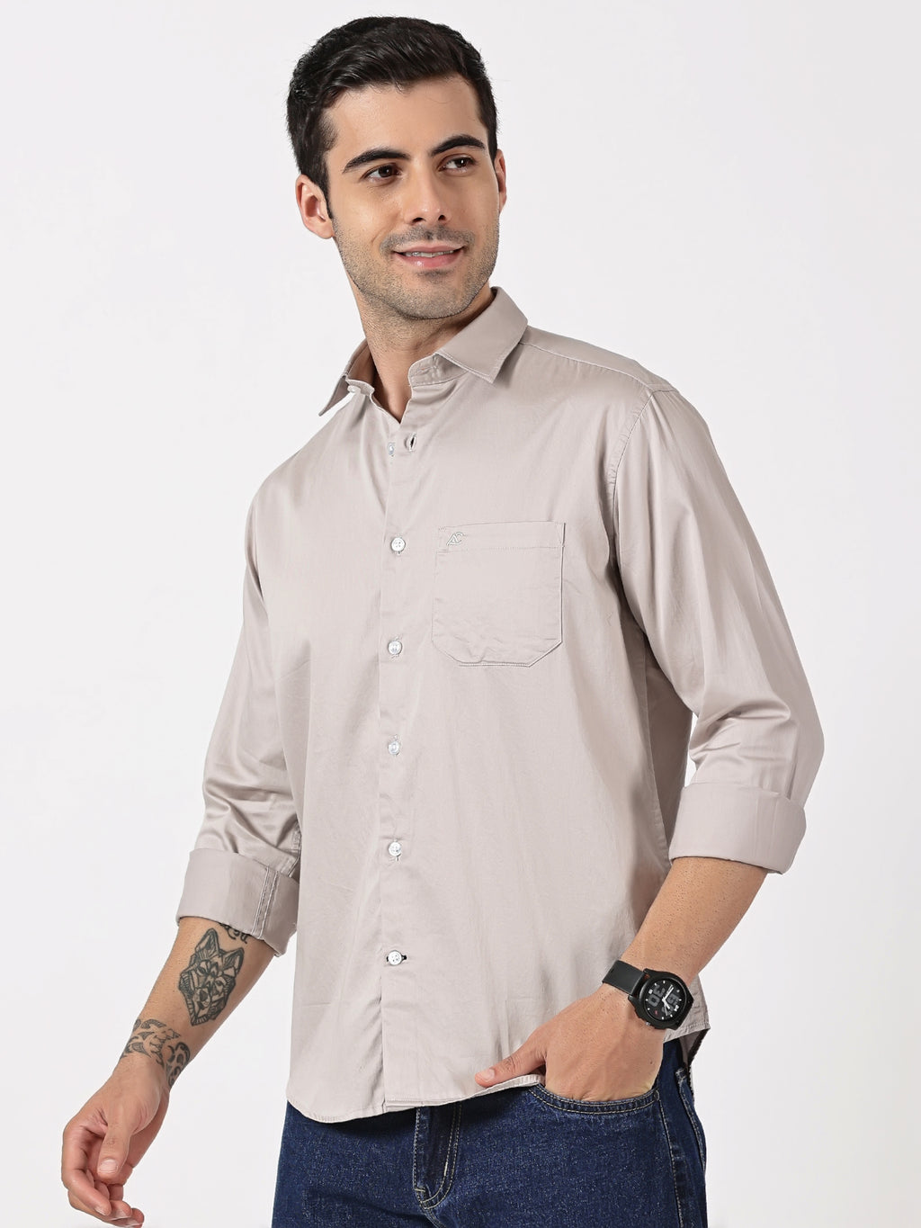 Ash Grey Solid Shirt