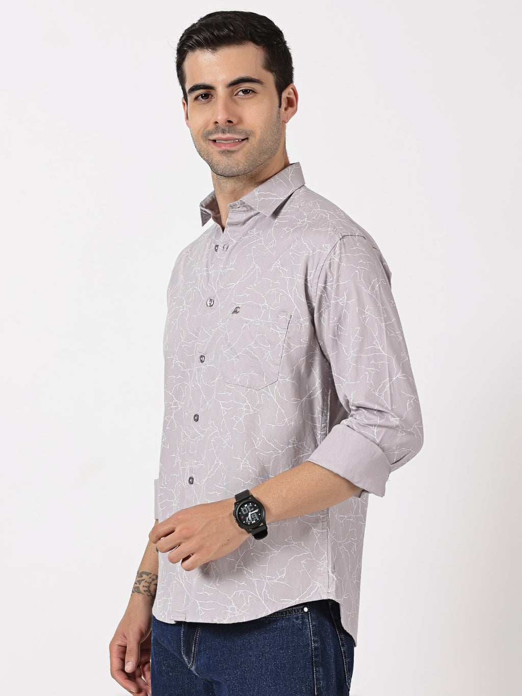 Lavender Abstract Printed Shirt