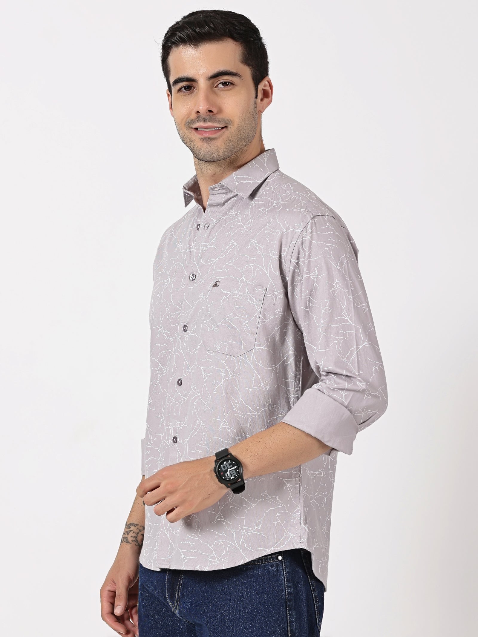 Lavender Abstract Printed Shirt