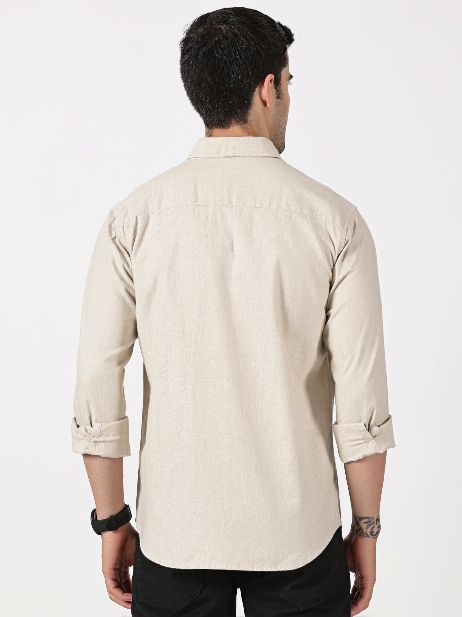 Beige Classic Solid Shirt