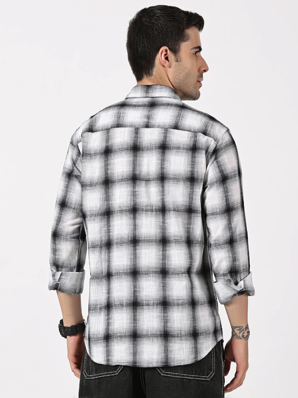 Black Ombre Checkered Shirt