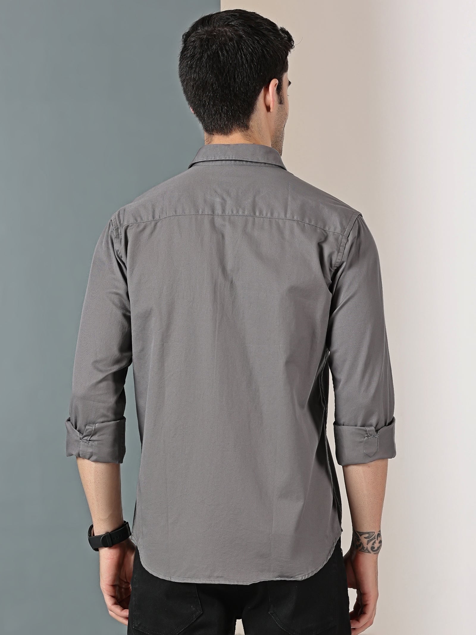 Charcoal Grey Double Pocket Shirt