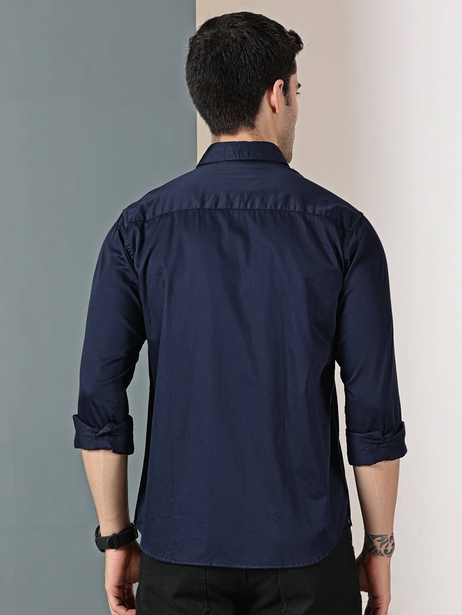 Navy Blue Classic Solid Shirt