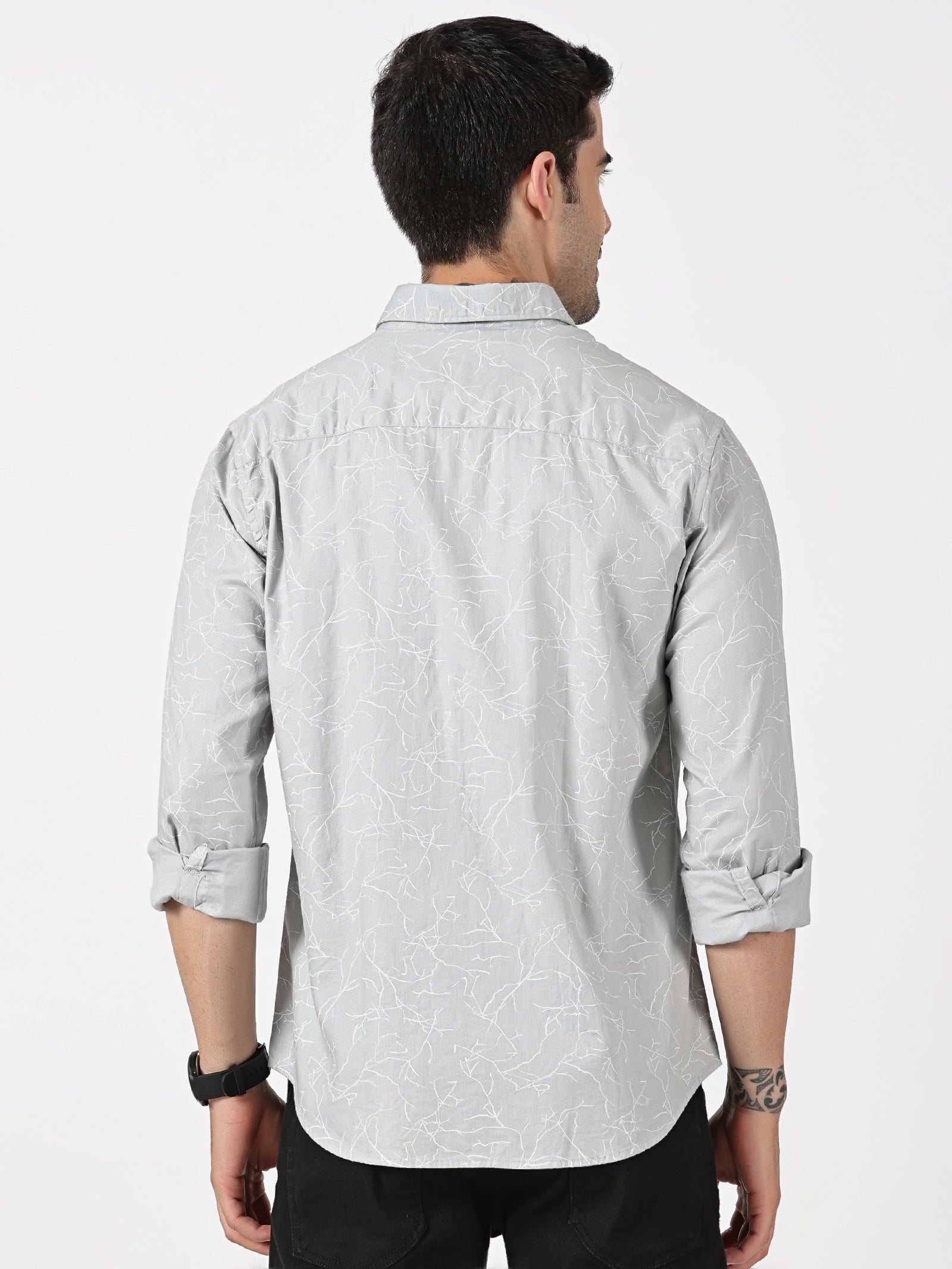 Light Grey Abstract Printed Shirt
