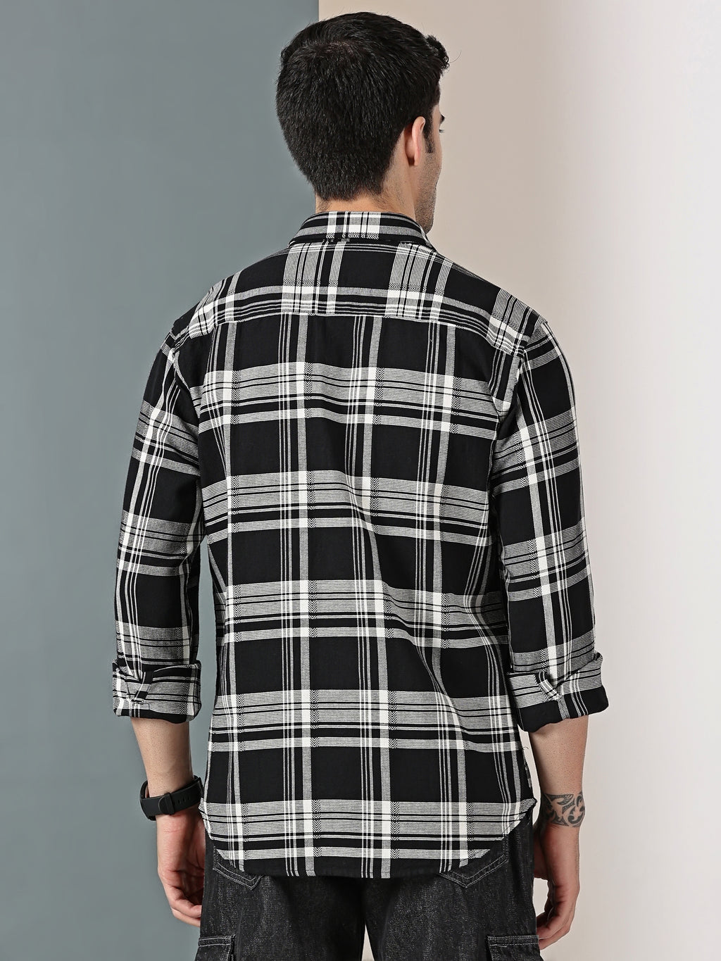 Black Checkered Casual Shirt