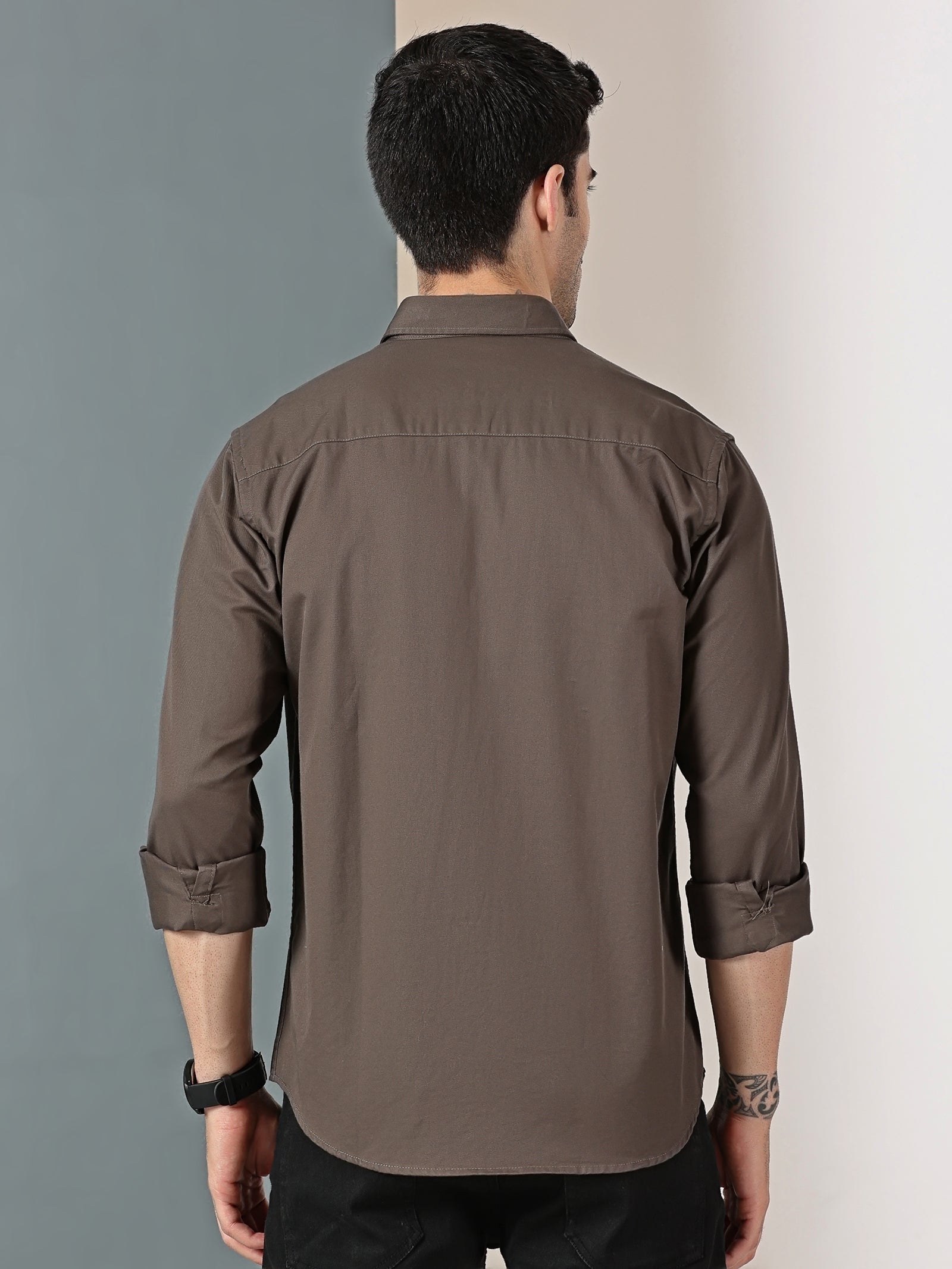 Coffee Brown Double Pocket Shirt