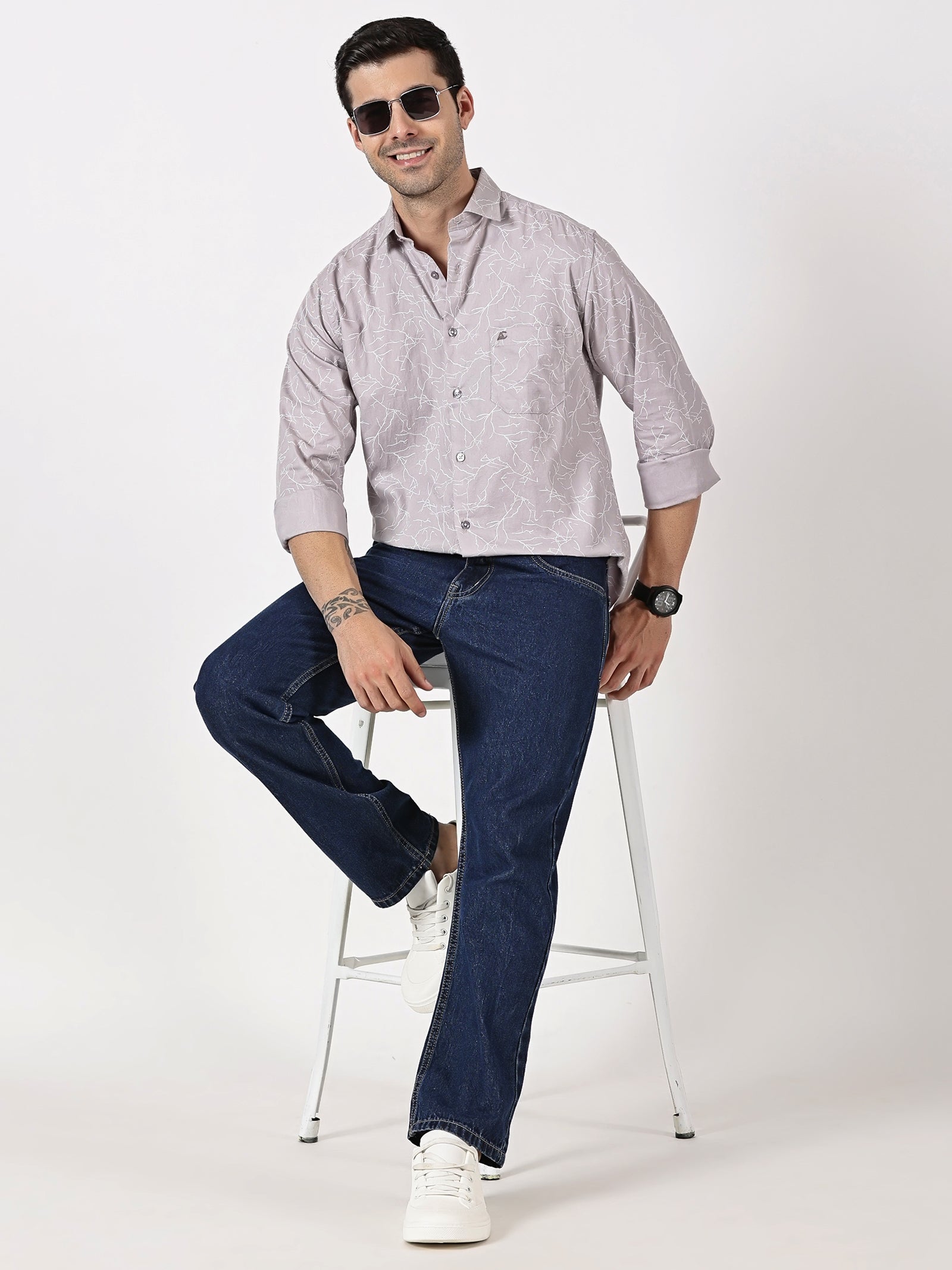 Lavender Abstract Printed Shirt