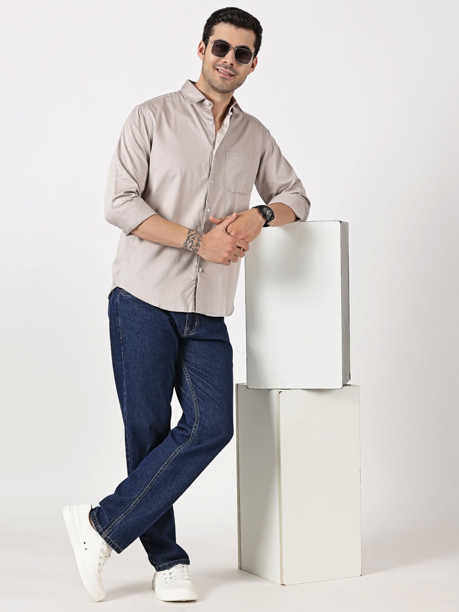 Ash Grey Solid Shirt