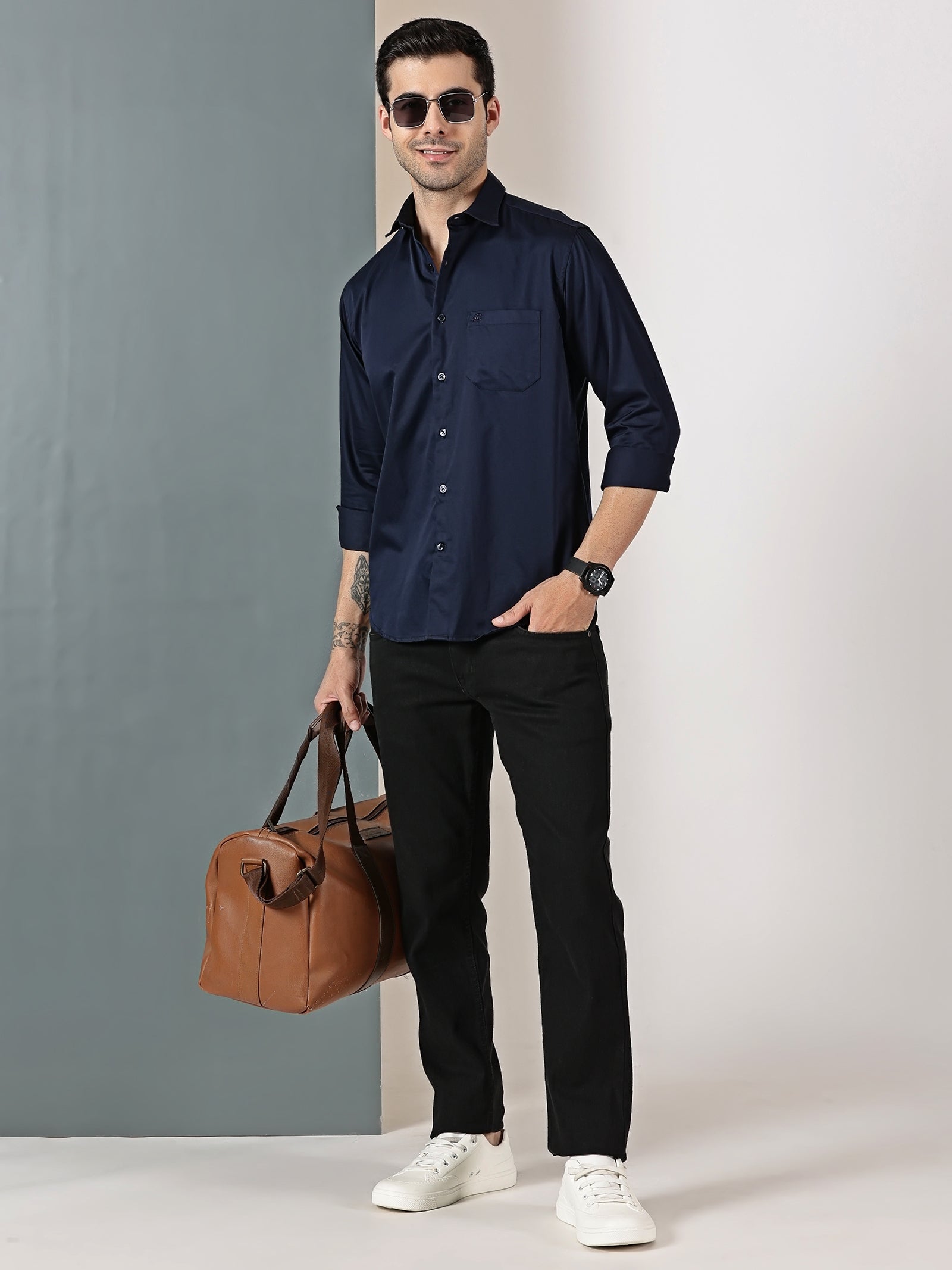 Navy Blue Classic Solid Shirt