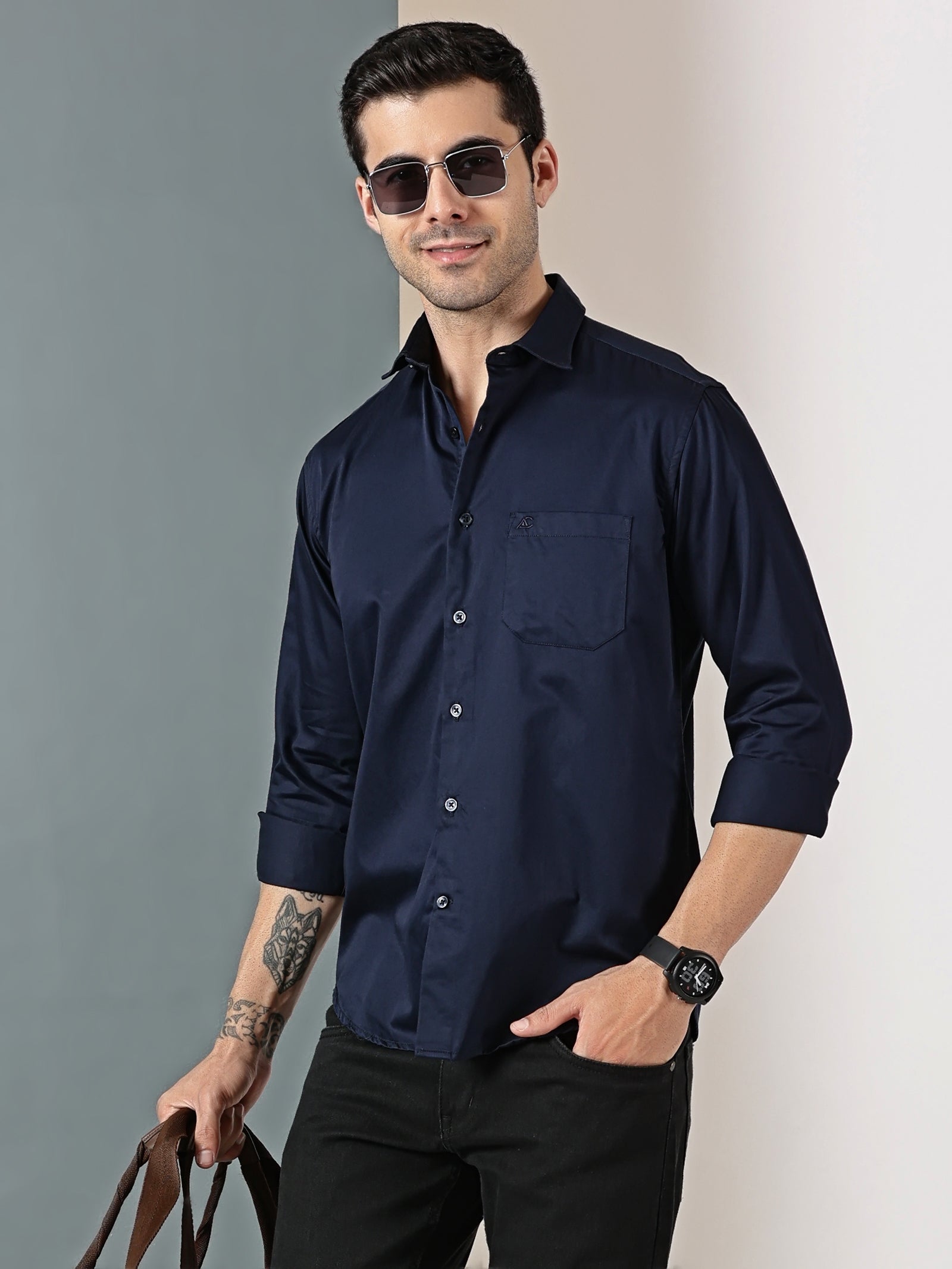 Navy Blue Classic Solid Shirt
