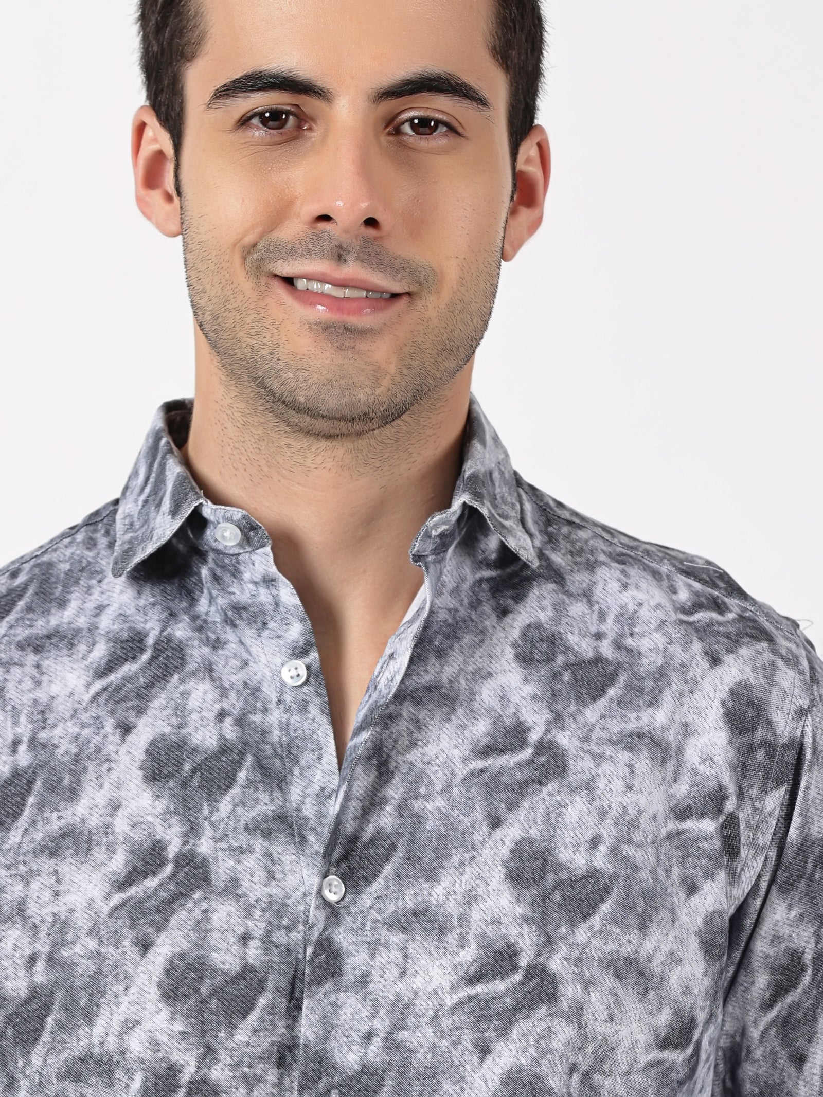 Black & Grey Cloud Print Shirt