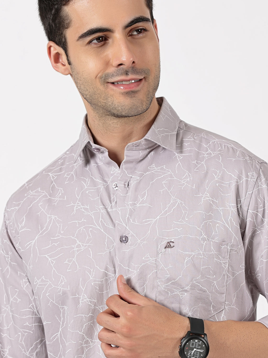 Lavender Abstract Printed Shirt