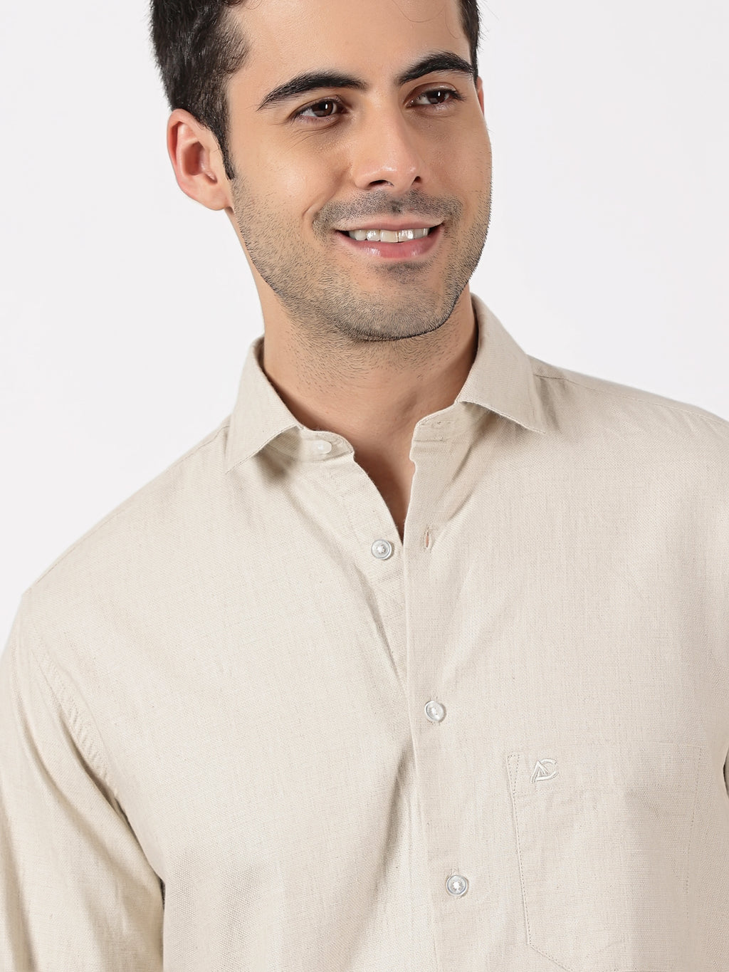 Beige Classic Solid Shirt