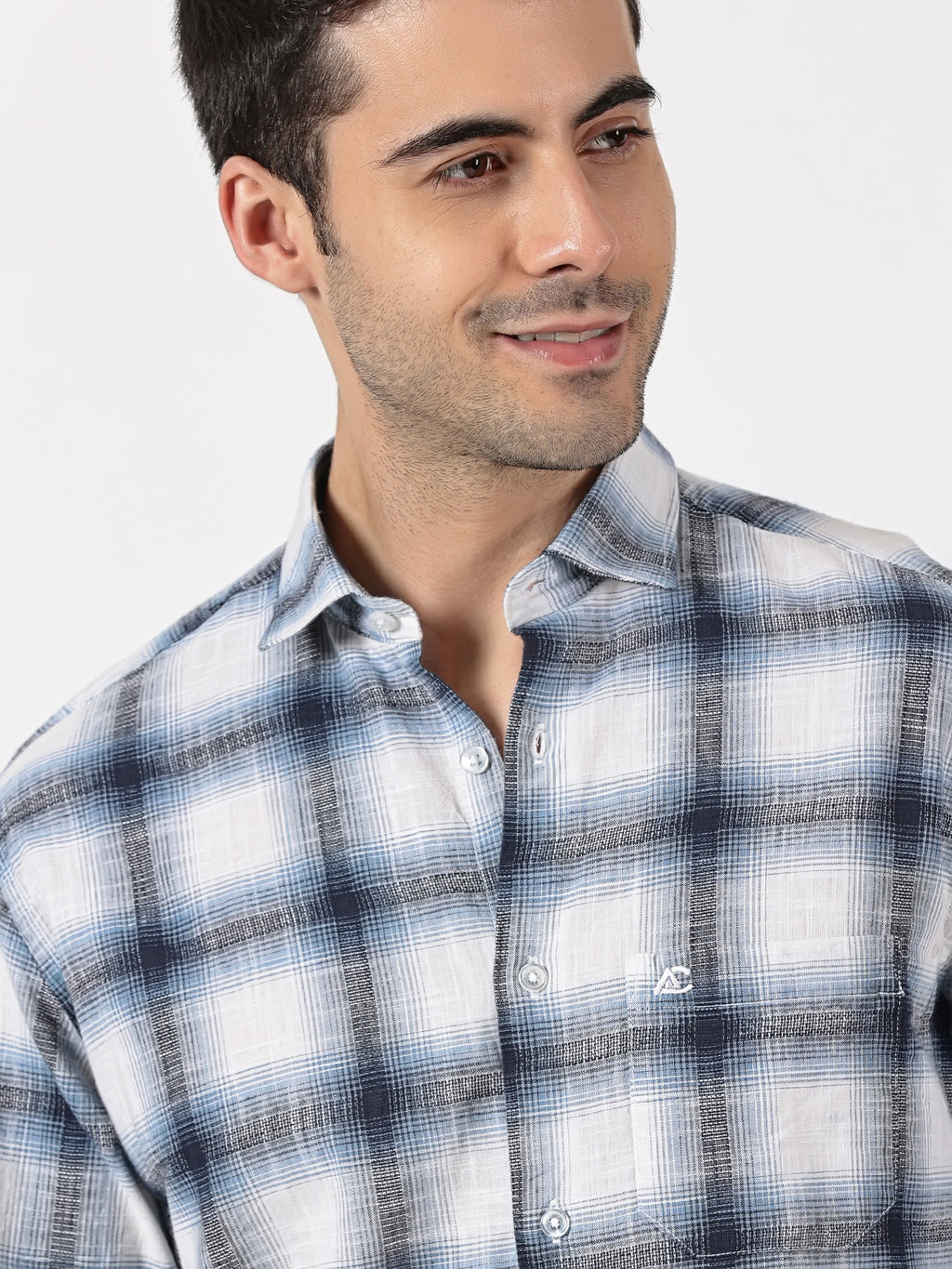 Blue Gradient Checkered Shirt