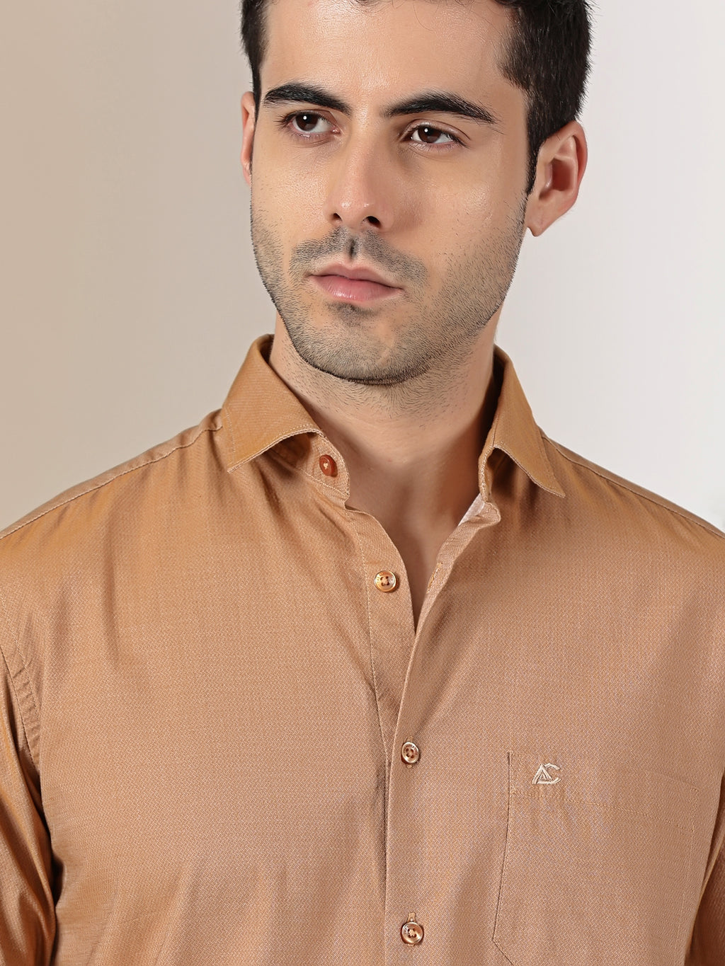 Camel Brown Solid Shirt