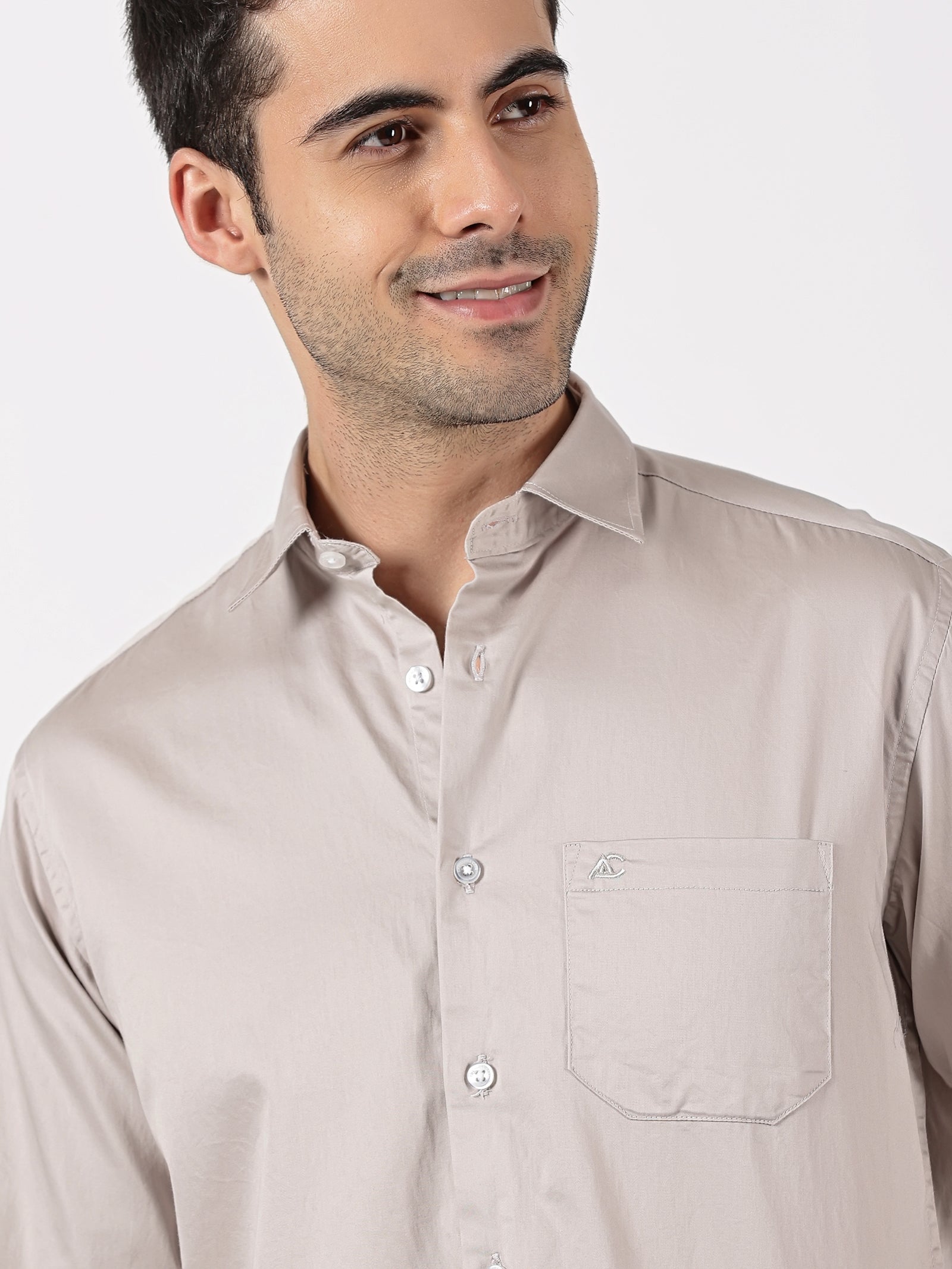 Ash Grey Solid Shirt